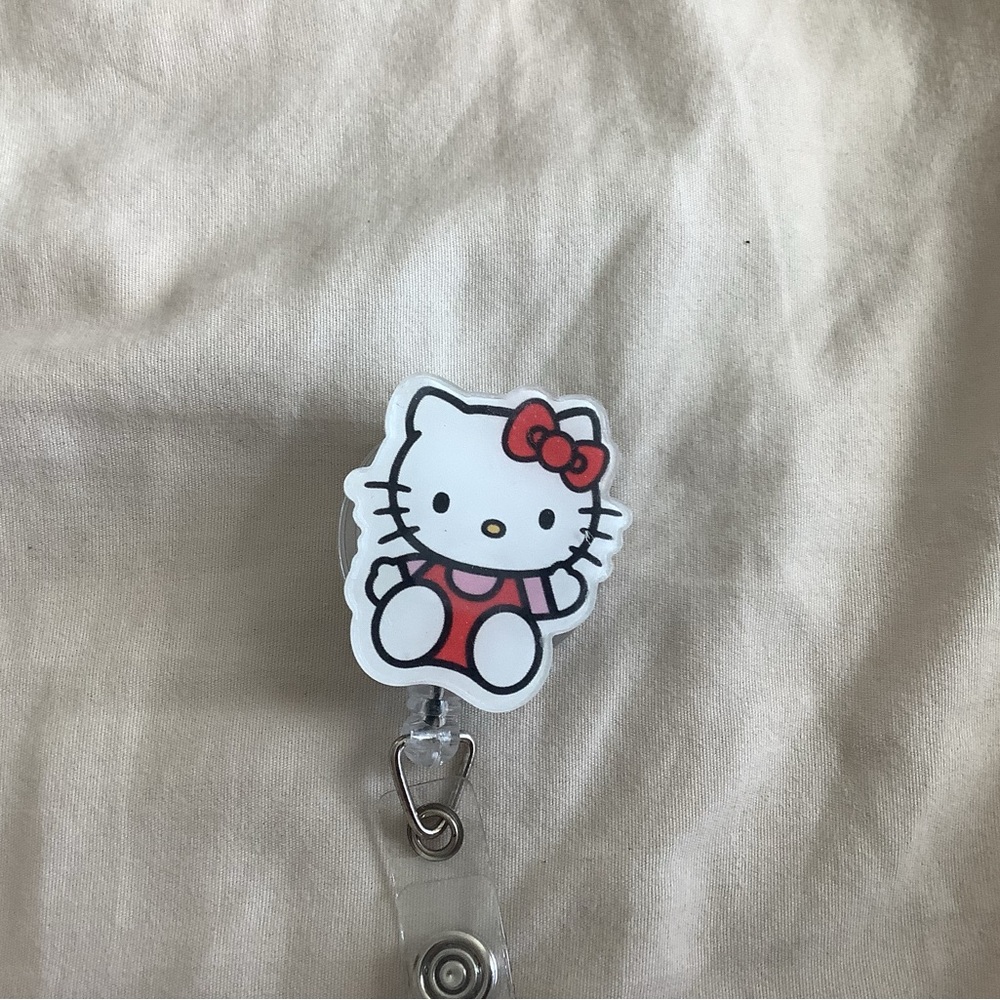 Hello Kitty Pink & White Retractable Badge Reel